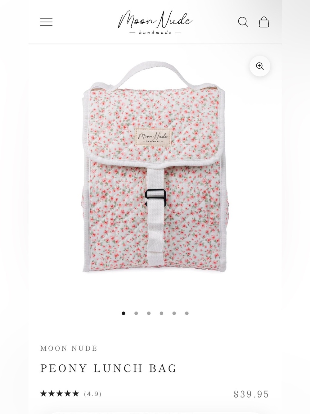 Moon Nude Peony Lunch Bag